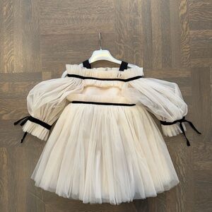 Petite Maison Kids Cream and Gold Dress
